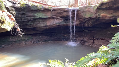 video clip #3 of the sunlight reflections on Feb. 05, 2024 at Riffle Falls