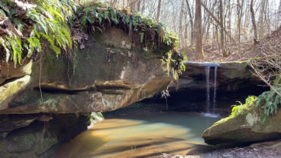 video clip #2 of the sunlight reflections on Feb. 05, 2024 at Riffle Falls