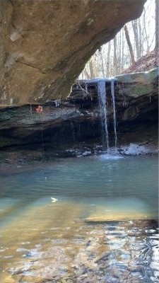 video clip of the sunlight reflections at the Riffle Waterfall in Cottageville, WV