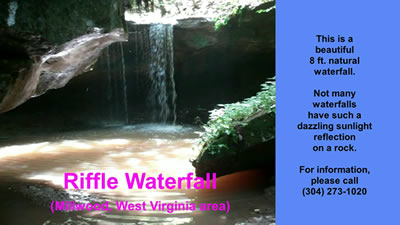 video clip of the Riffle Waterfall in Cottageville, WV